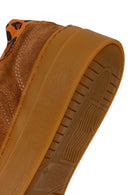 Woman Tan Lace-Up Thick-Soled Suede Leather Sneakers | Derimod