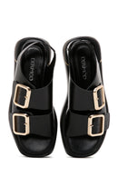 Women's Black Double Buckle Sandals | Derimod