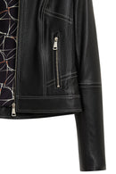 Joy Woman Black Short Leather Jacket | Derimod
