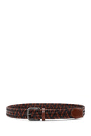 Men's Brown Braided Leather Belt | Derimod