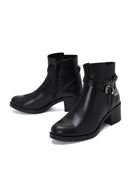 Women's Black Buckle Heeled Boots | Derimod