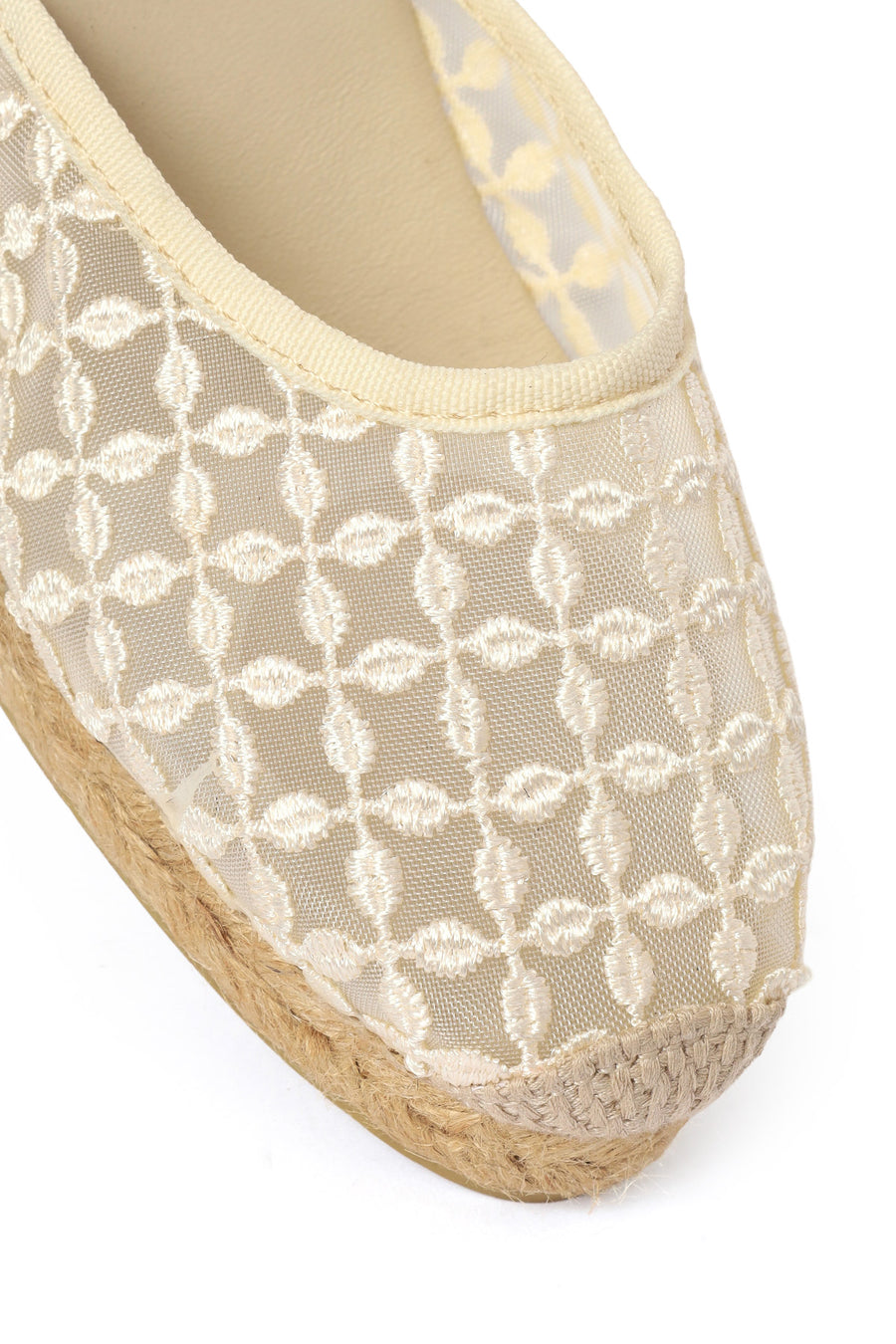 Women's Cream-Colored Ankle Buckle Platform Espadrilles