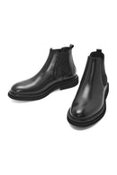 Men's Black Leather Chelsea Boots | Derimod