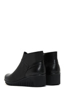 Women's Black Zippered Leather Comfort Boots | Derimod