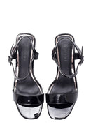 Women's Black Patent Leather Heeled Sandals | Derimod