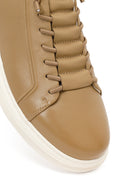 Erkek Bej Bağcıklı Deri Sneaker | Derimod