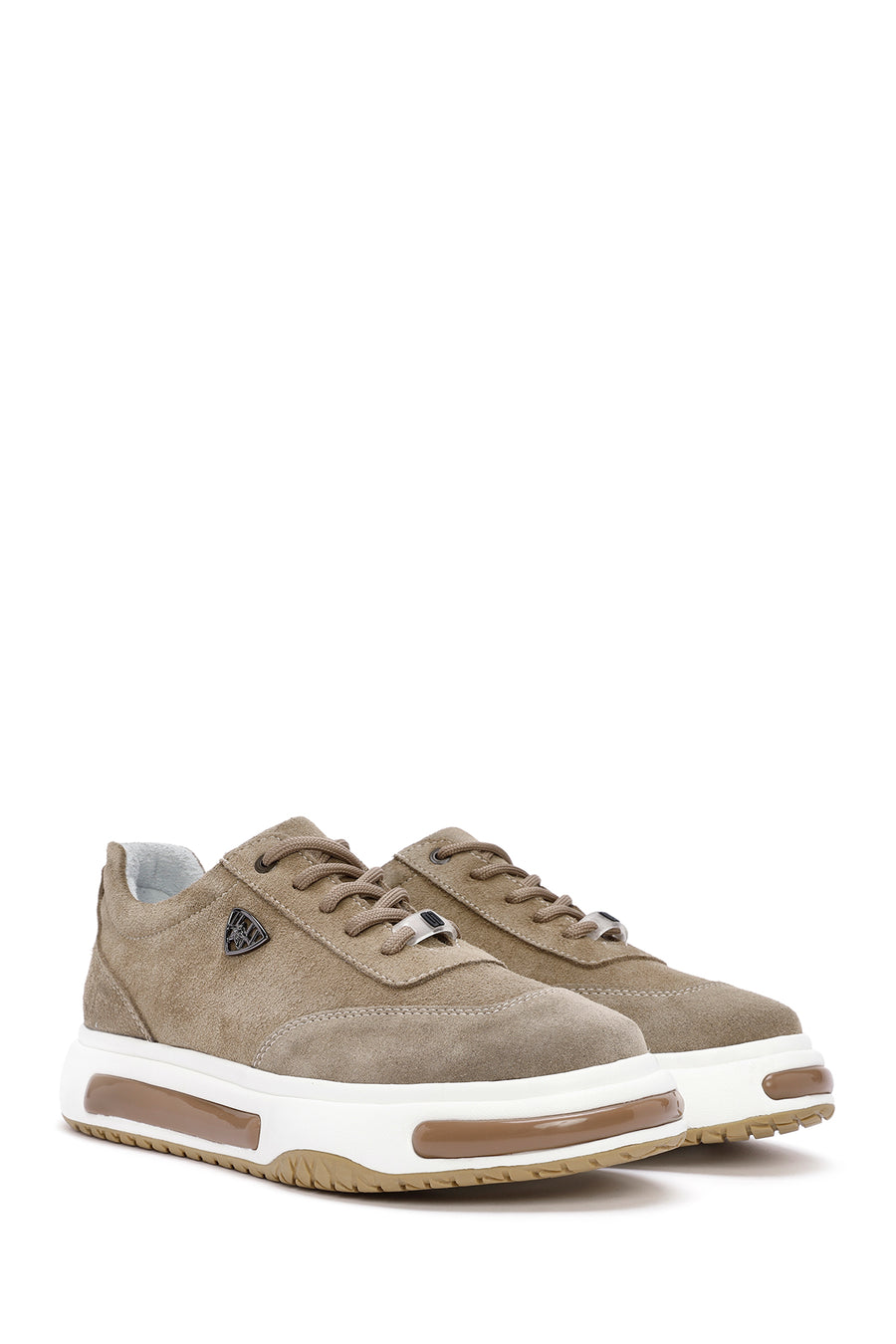 Men's Mink Thick Sole Lace-up Suede Leather Sneaker