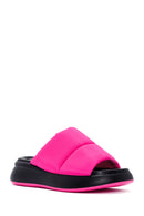 Women's Pink Thick Soled Slippers | Derimod