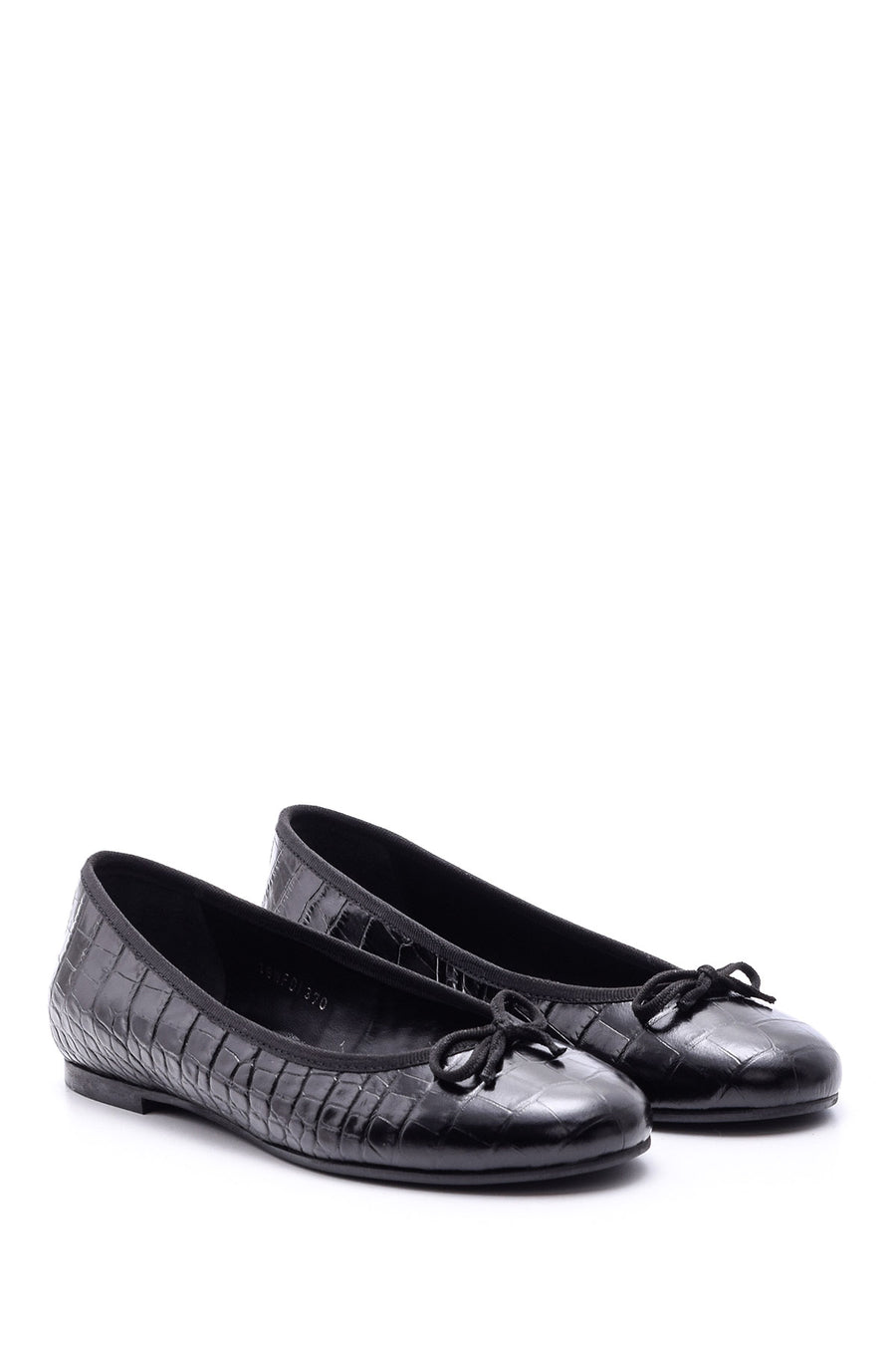 Women's Crocodile Patterned Bow Ballerina Ballerinas