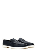 Men's Navy Blue Leather Loafer | Derimod