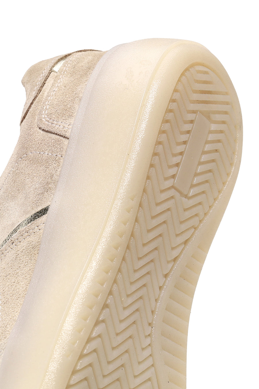 Woman Beige Lace-Up Suede Leather Sneaker