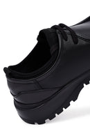 Men's Black Lace-Up Thick-Soled Leather Casual Shoes | Derimod