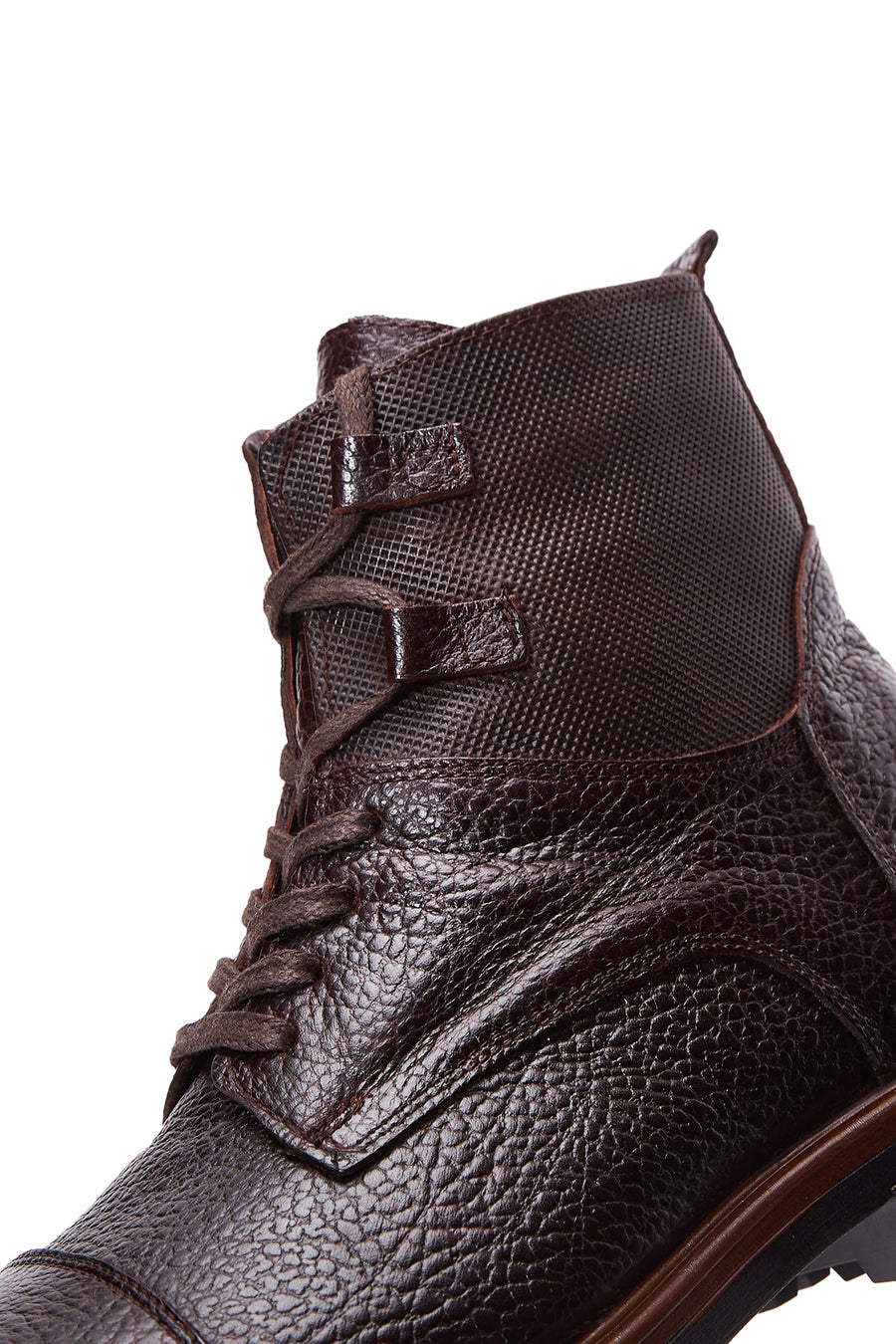 Men's Brown Leather Zippered Boots