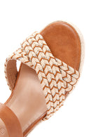 Women's Tan Wedge Heels Espadrille | Derimod