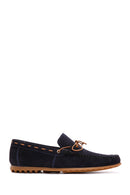 Men's Navy Blue Suede Leather Casual Loafer | Derimod