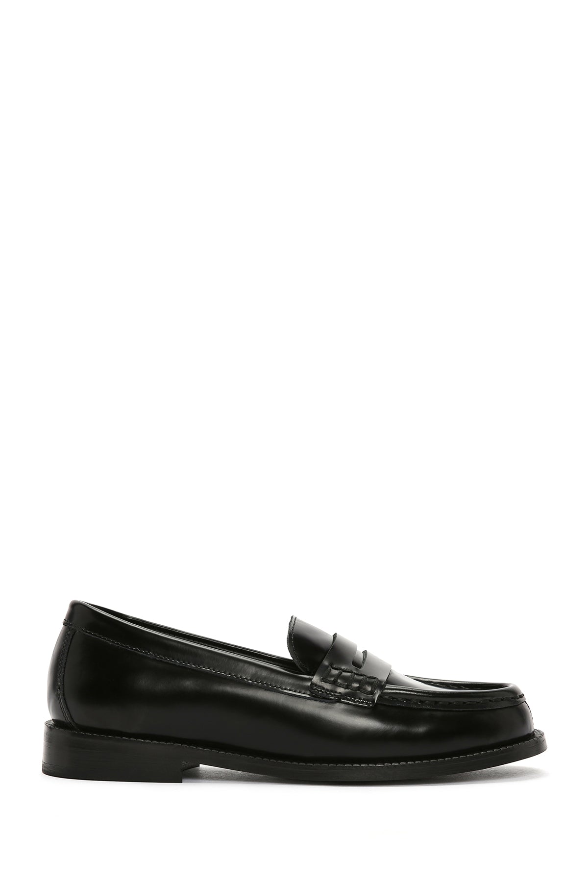 Women's Black Leather Masculine Loafer 23WFD141522 | Derimod