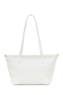 Woman White Long-Strap Printed Shoulder Bag | Derimod