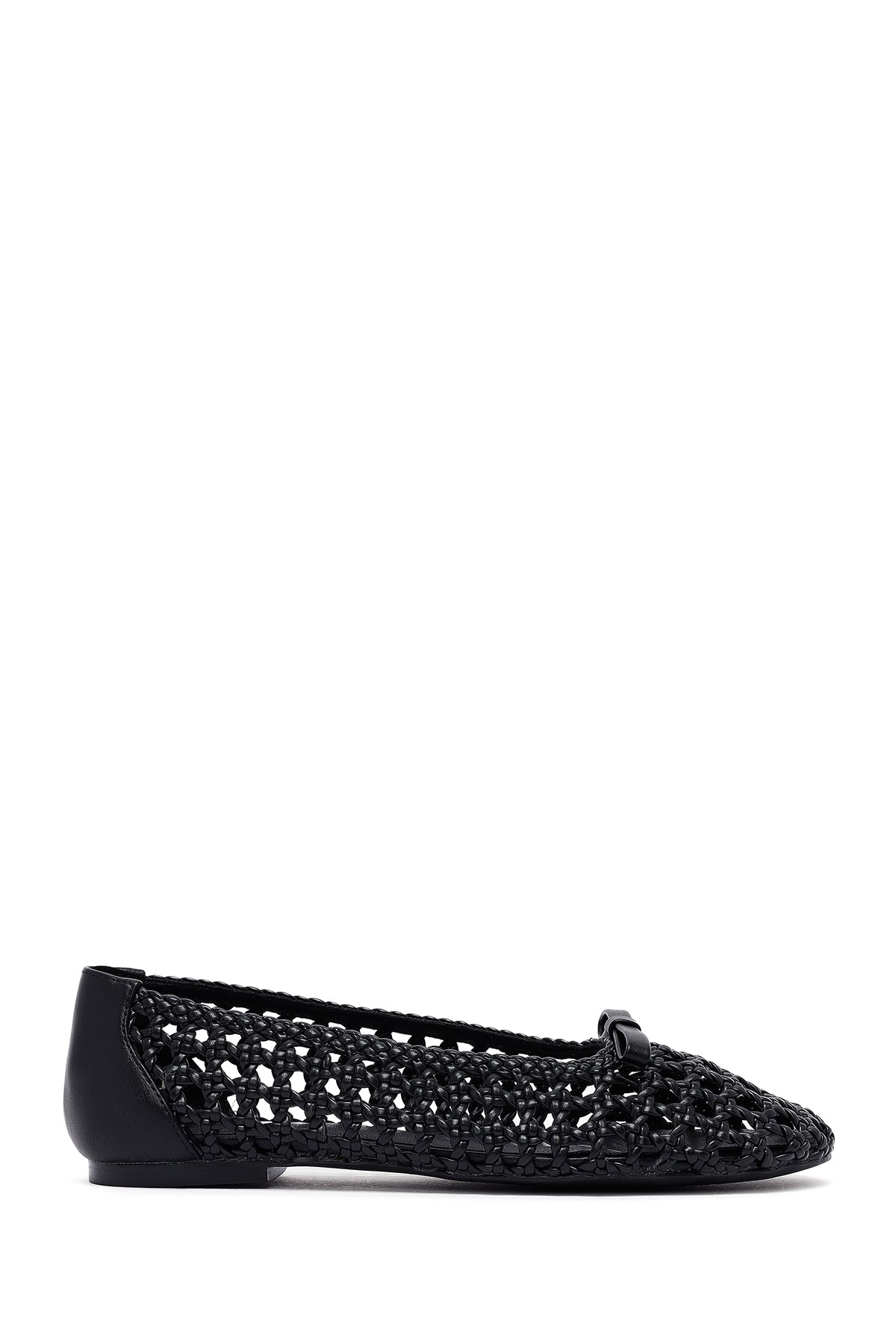 Women's Black Braided Ballerina 25SFD443729 | Derimod