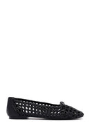 Women's Black Braided Ballerina | Derimod