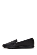 Women's Black Leather Comfort Loafer | Derimod