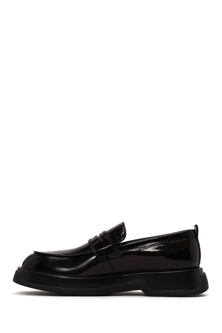 Male Burgundy Chunky-Soled Leather Loafer