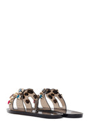 Woman Black Jeweled Jelly Slipper | Derimod