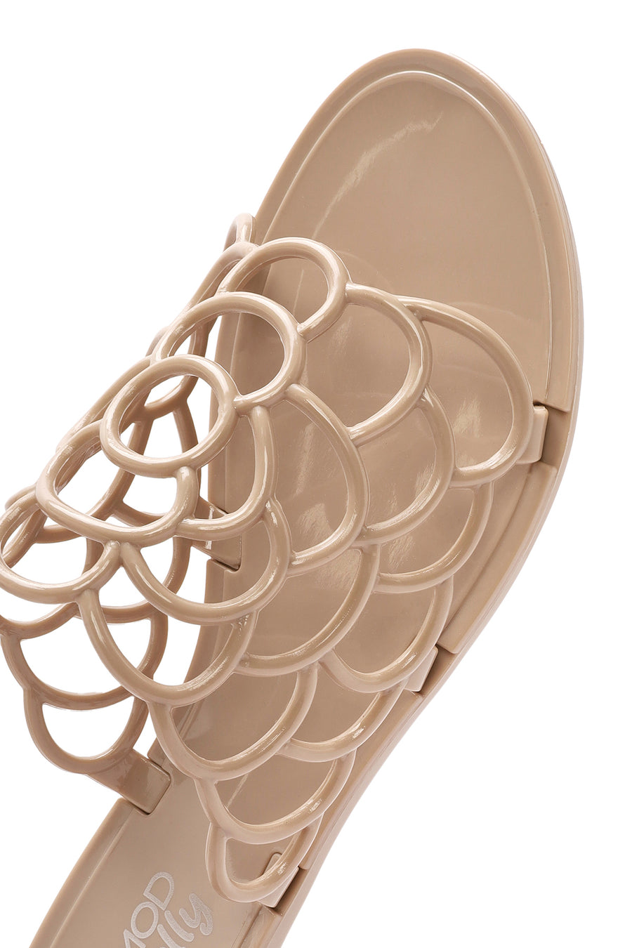 Women's Beige Patterned Jelly Slippers