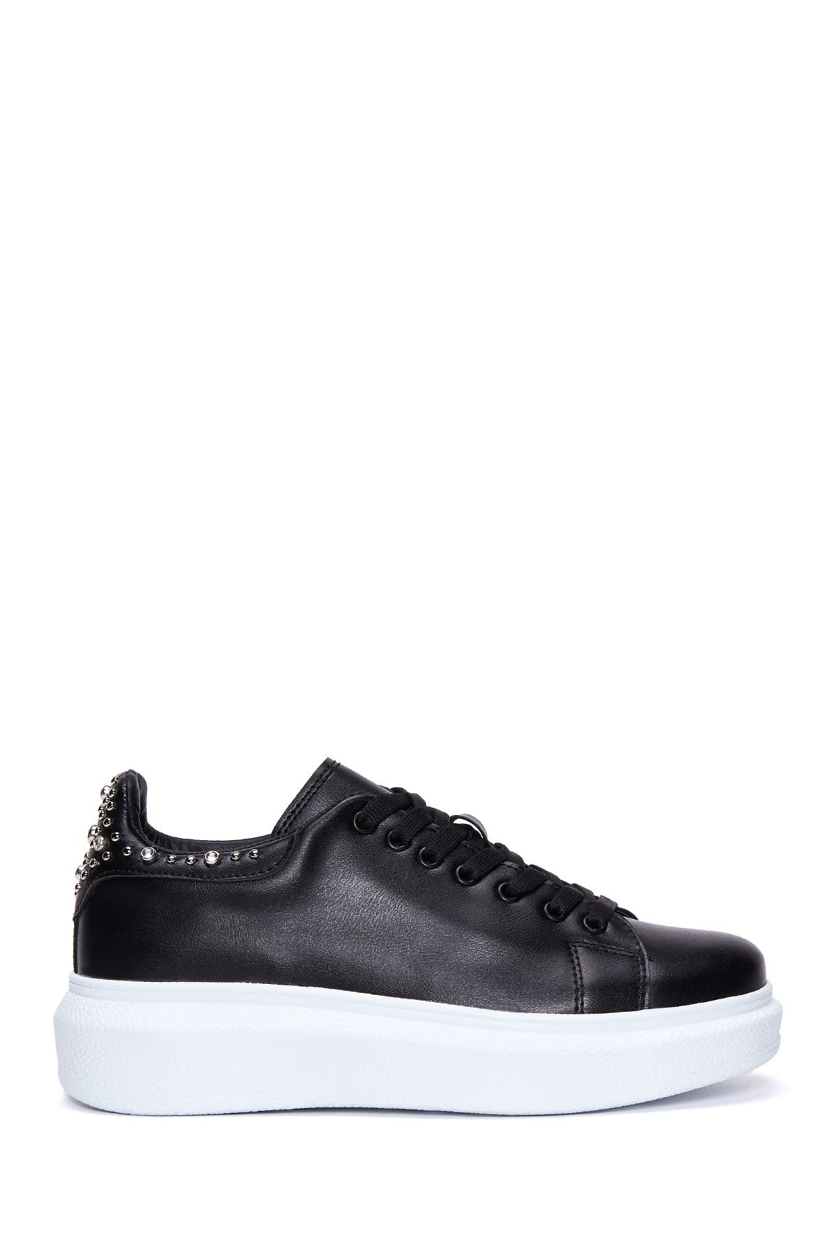 Women's Black Stone Thick Soled Sneaker 23WFE200518 | Derimod