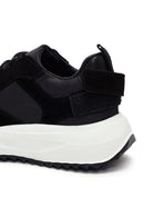 Kadın Siyah Bağcıklı Kalın Tabanlı Deri Sneaker | Derimod