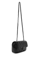 Women's Black Chain Strap Mini Quilted Crossbody Bag | Derimod