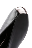 Women's Black Back Strap Stoned Thick Heel Sandals | Derimod