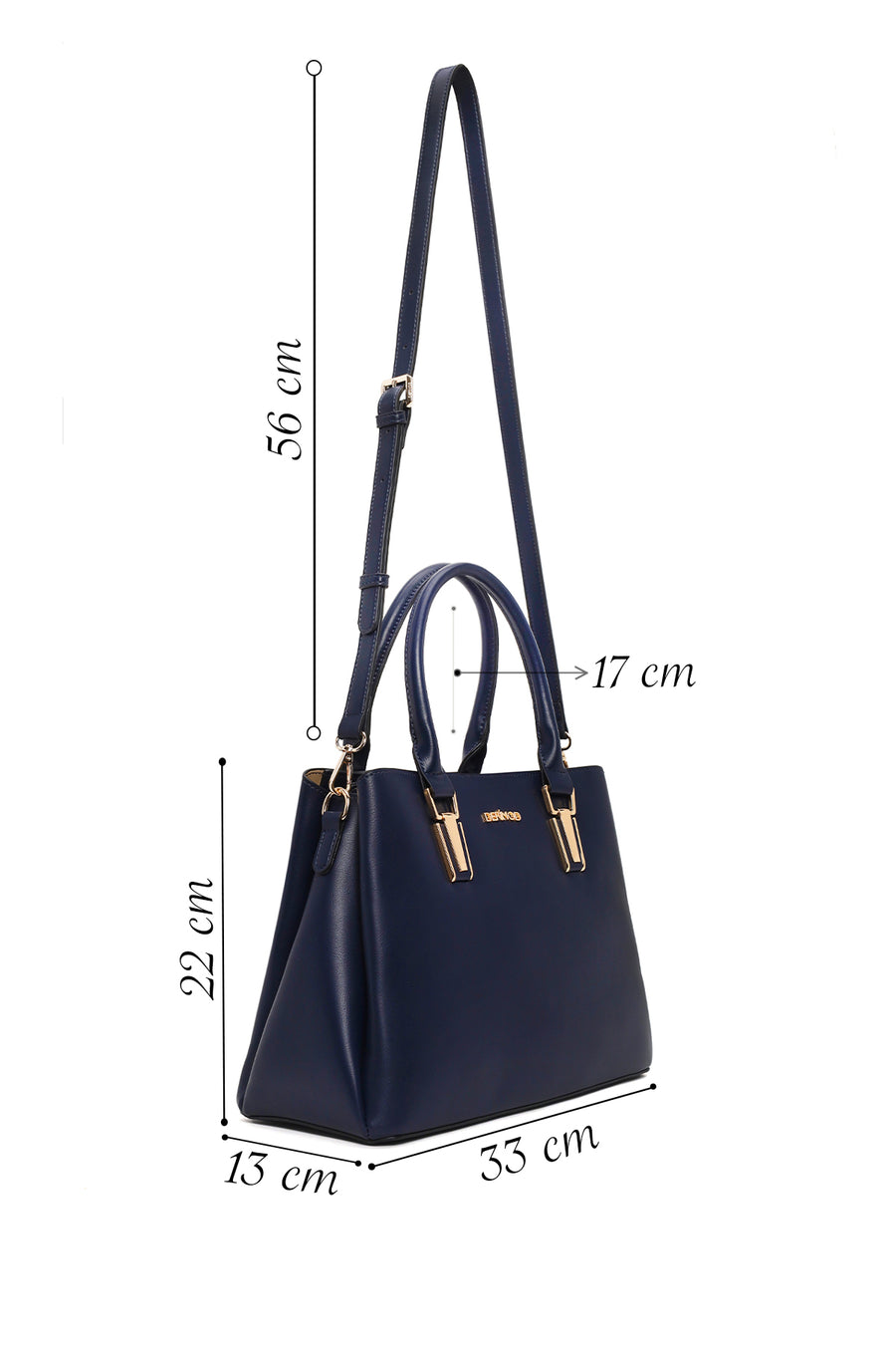 Woman Navy Blue Long-Strap Shoulder Bag