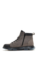 Men's Gray Leather Casual Boots | Derimod