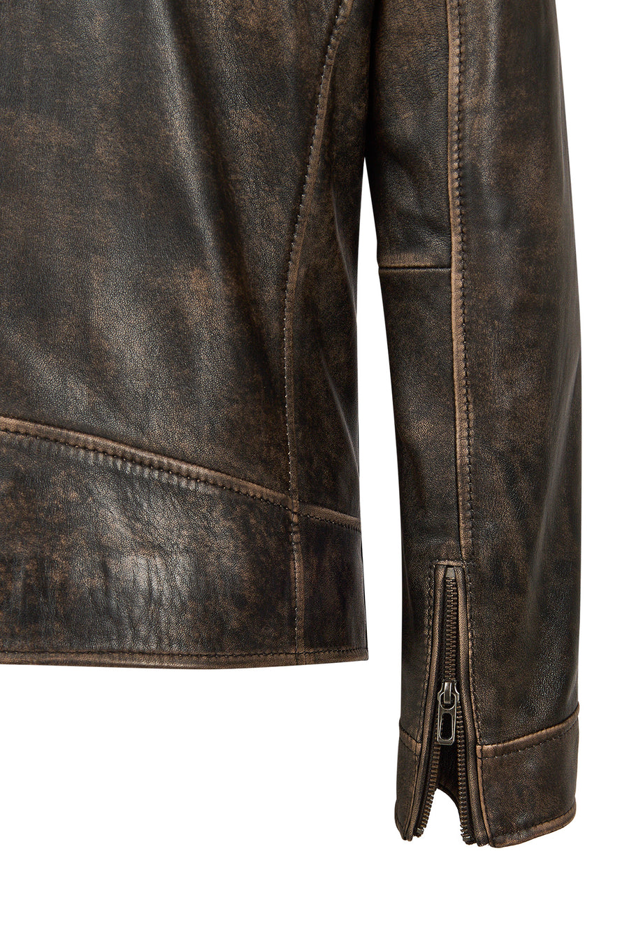 Carter Men's Brown Biker Leather Coat