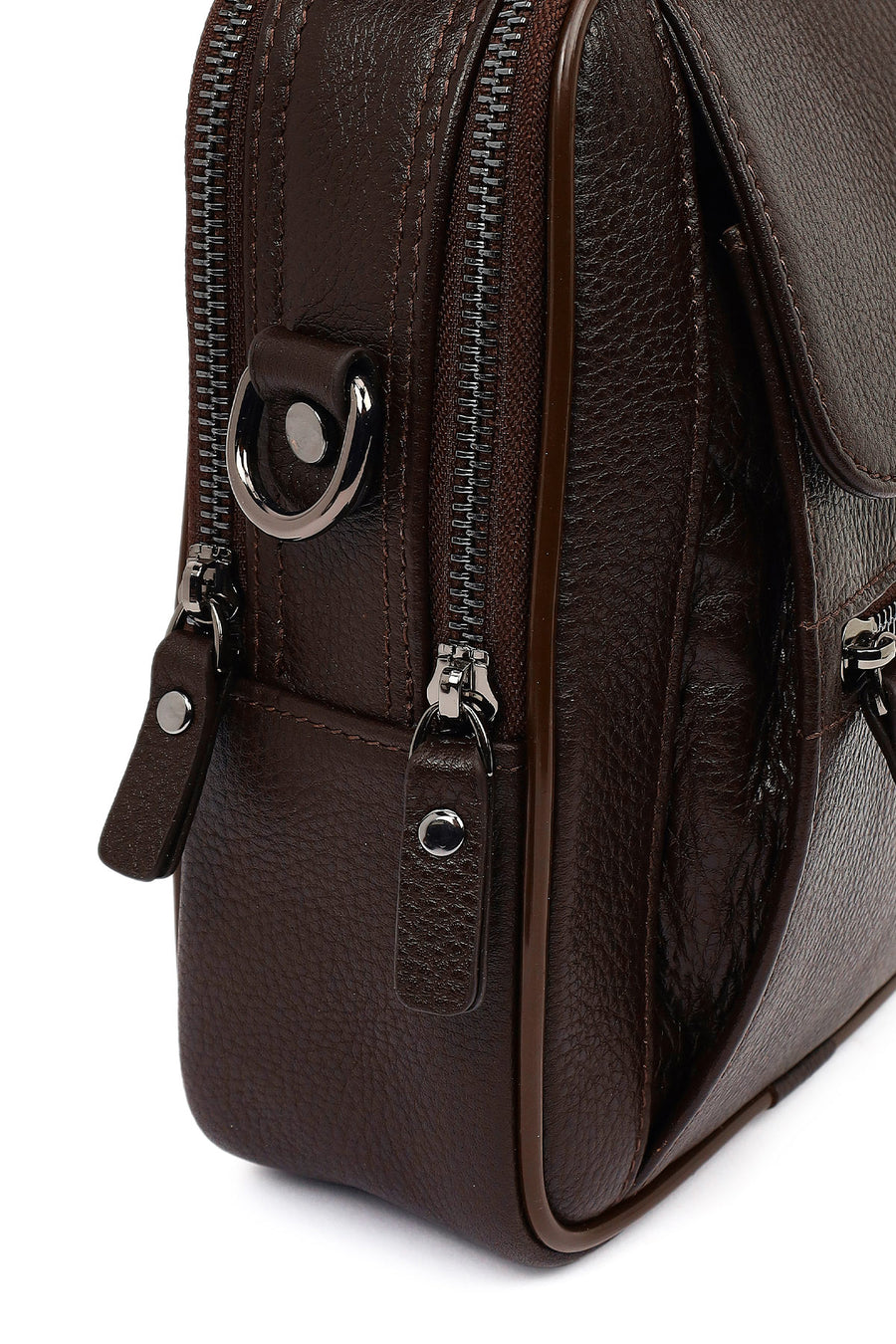 Men's Brown Leather Messenger Bag