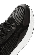 Derimod Zero Men's Black Lace-Up Thick Soled Fabric Sneaker | Derimod