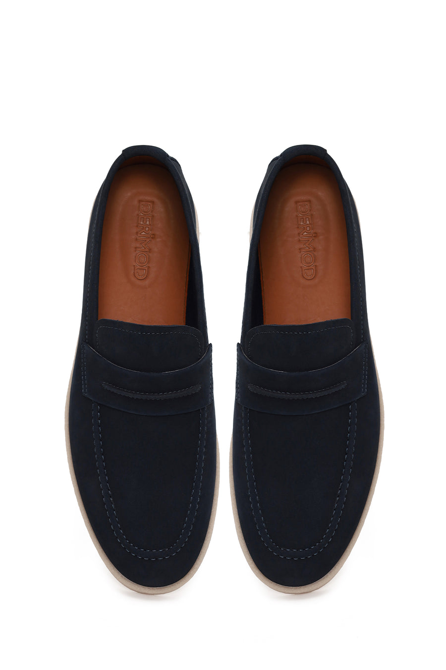 Male Navy Nubuck Leather Loafer
