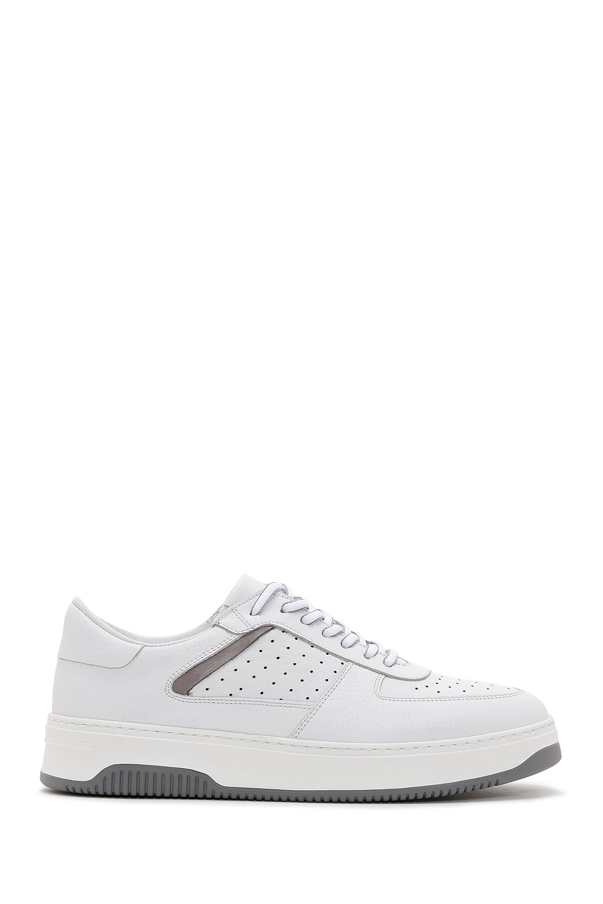 Men's White Leather Sneaker 23SFD618414 | Derimod