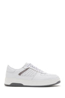 Men's White Leather Sneaker | Derimod