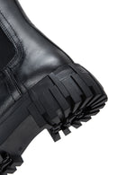 Women's Black Leather Thick Soled Boots | Derimod