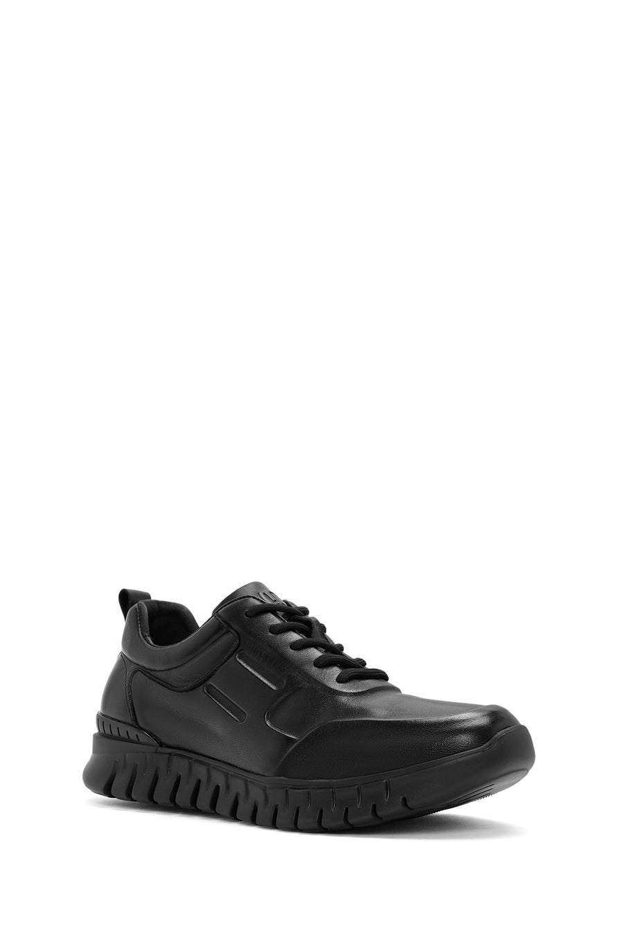 Derimod Fly Erkek Siyah Bağcıklı Deri Casual Sneaker