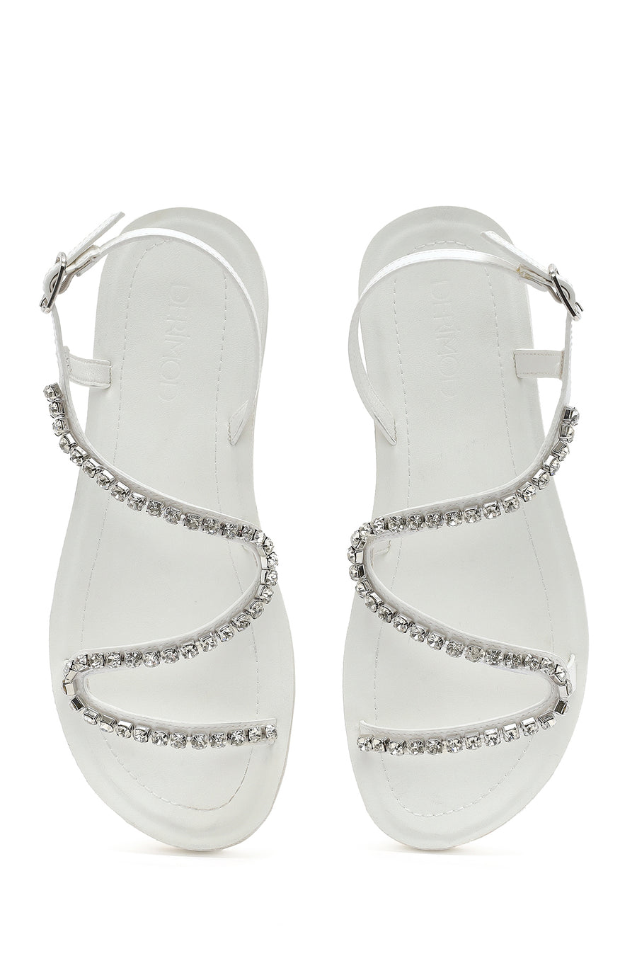 Women's White Stone Sandals