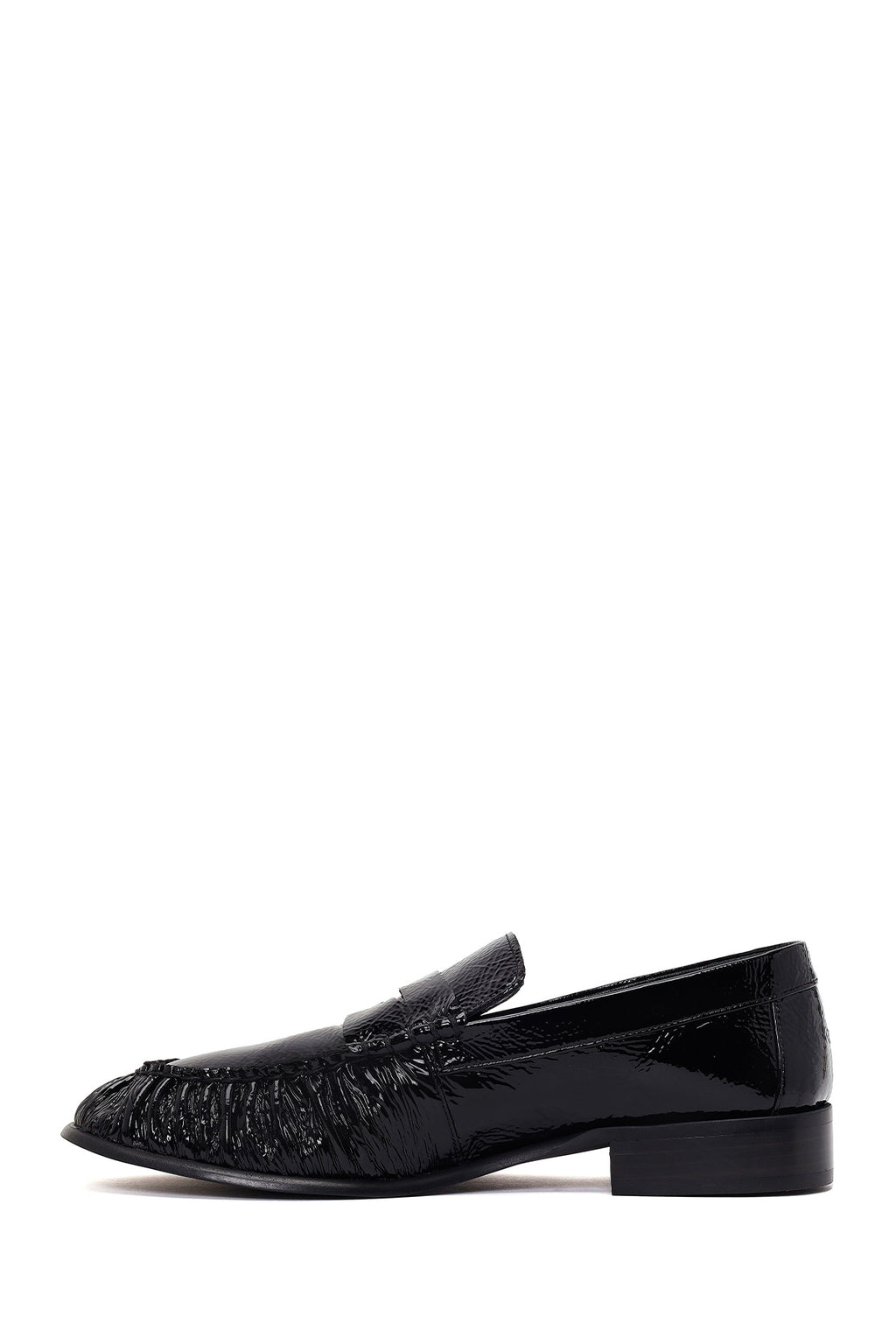 Kadın Siyah Deri Maskülen Loafer