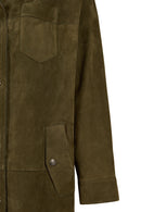 Los Angeles Woman Green Suede Coat | Derimod