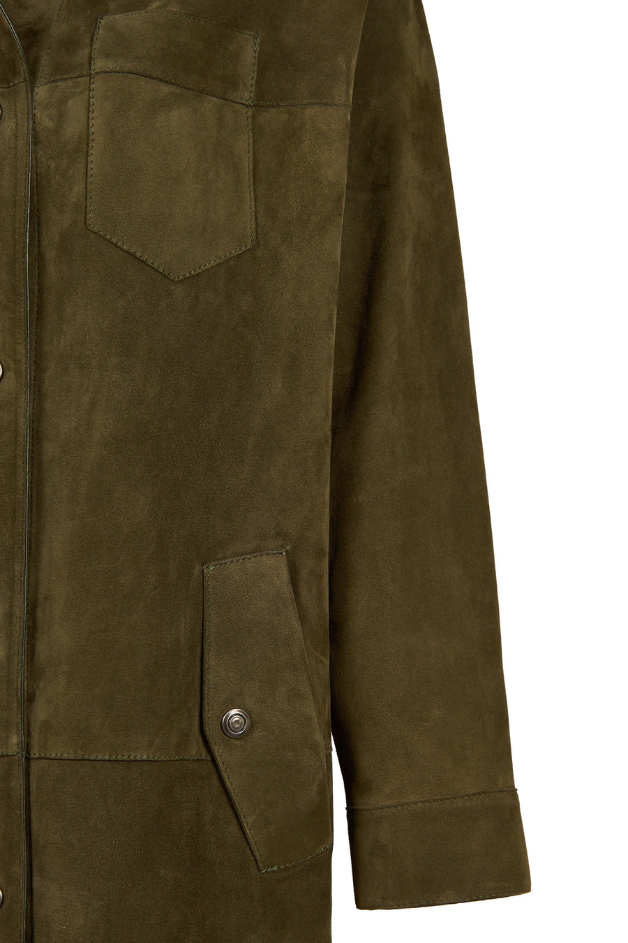 Los Angeles Woman Green Suede Coat