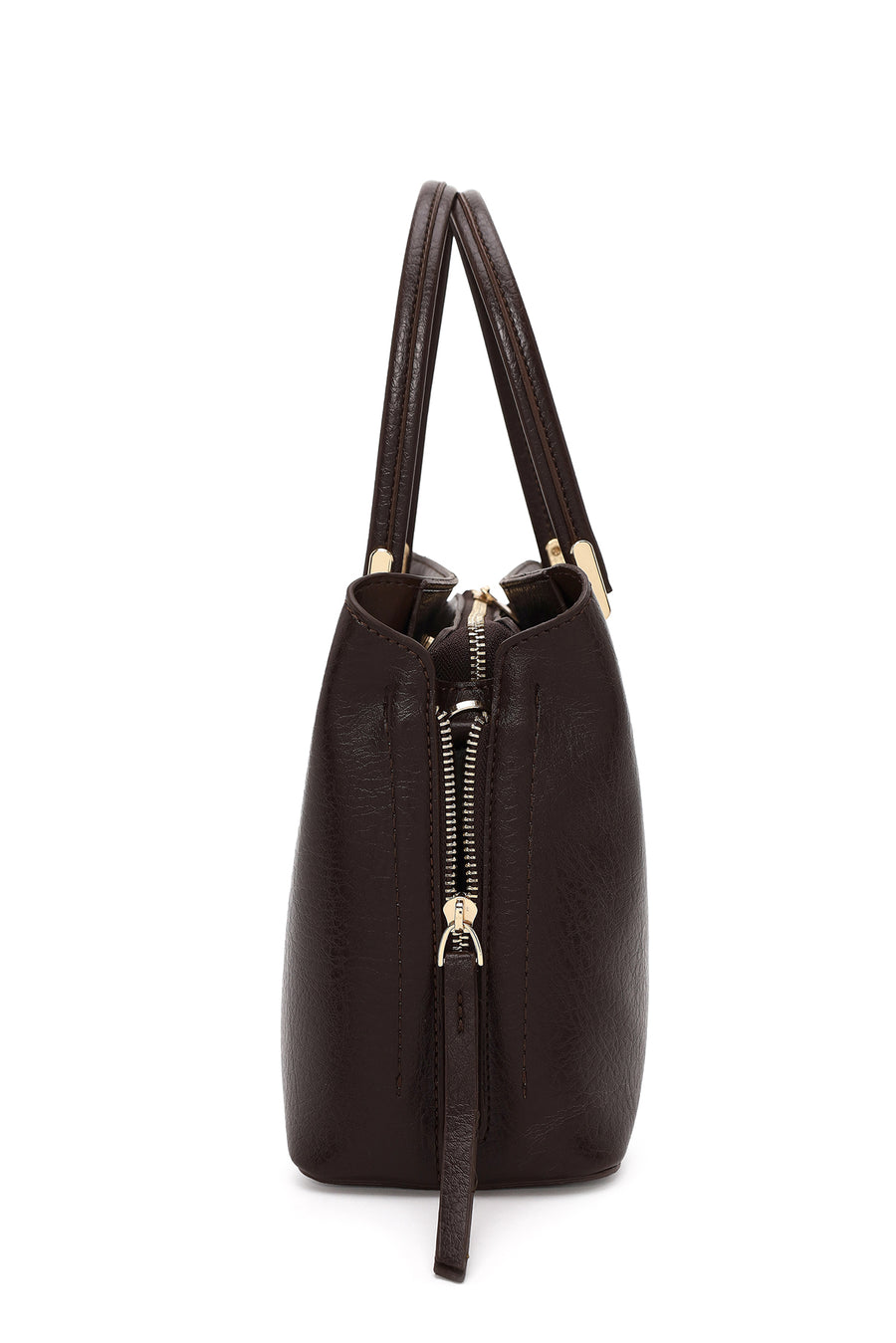 Woman Brown Classic Shoulder Bag with Long Strap