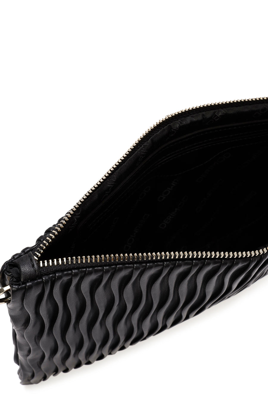 Women's Black Long Chain Strap Printed Clutch Bag