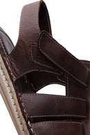 Men's Brown Leather Casual Sandals | Derimod