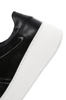 Women's Black Leather Thick Soled Sneaker | Derimod