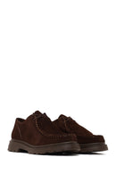 Woman Brown Lace-up Suede Masculine Shoes | Derimod